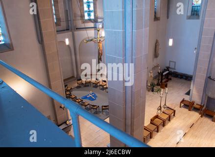 Aachen Eilendorf-St. Severin ist eine katholische Kirche in Aachen-Eilendorf. Stockfoto