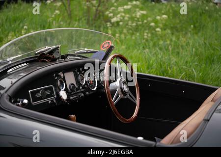 1 Mai 2022. Nahaufnahme eines MG 1600-Lenkrads und eines Armaturenbretts Stockfoto