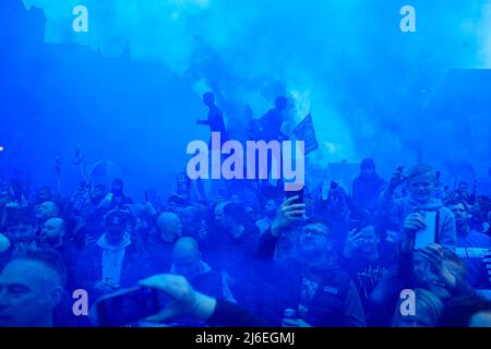 Everton-Fans erwarten ihre Mannschaften am 5/1/2022 in Liverpool, Großbritannien. (Foto von Conor Molloy/News Images/Sipa USA) Stockfoto