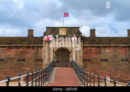 Fort Perch Rock Approach Stockfoto