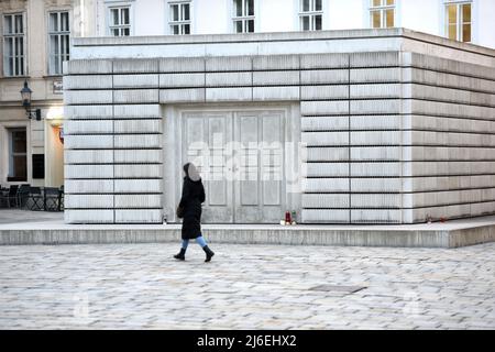 Mahnmal für die österreichischen jüdischen Opfer der Schoah, Judenplatz, Wien, Österreich - Gedenkstätte für die österreichischen jüdischen Opfer der Shoah, Jude Stockfoto