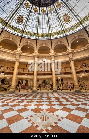 Innenraum des Palacio de las Comunicaciones (ehemaliges Postgebäude), Valencia, Bundesland Valencia, Spanien Stockfoto