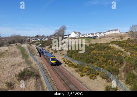 ScotRail class 170 Turbostar train 170408 Passing Gorebridge on the Borders Railway, Scotland, UK Stockfoto