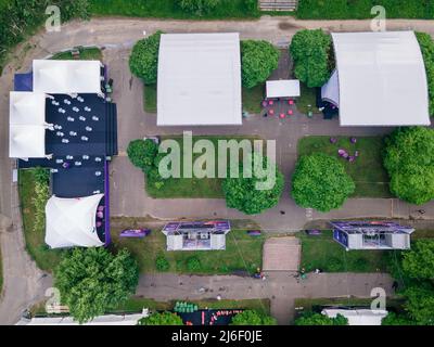 Lviv, Ukraine - 26. Juni 2021: Draufsicht auf das lviv Jazzfest im Sommer Stockfoto