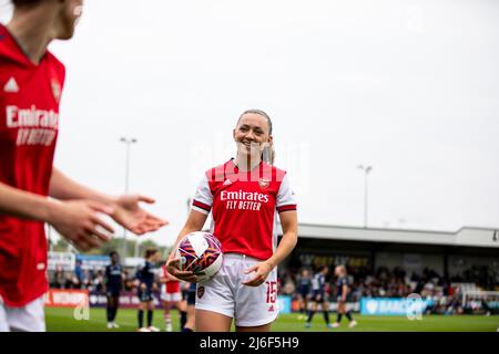 London, Großbritannien. 01.. Mai 2022. Katie McCabe (15 Arsenal) während des Barclays FA Womens Super League-Spiels zwischen Arsenal und Aston Villa im Meadow Park in London, England. Liam Asman/SPP Credit: SPP Sport Press Photo. /Alamy Live News Stockfoto