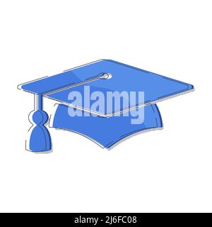 Schwarzes Logo mit Graduierung. Hochschulabschluss mit Diplom. Stock Vektor