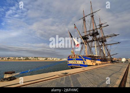 Replik von 1779 n. Chr. original französischen Fregatte-Portimao Port-Besuchern an Bord. Algarve-Portugal-235 Stockfoto