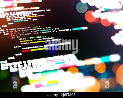 Ein Bildschirm mit Hacking-Computercode Stockfoto