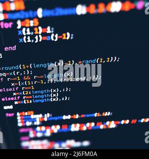 Ein Computerbildschirm mit Programmcode Stockfoto