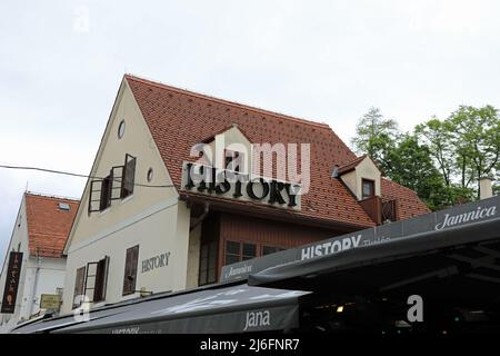 Geschichtestaurant und Club in Zagreb Stockfoto