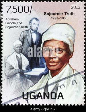 Sojourner Truth Portrait auf Briefmarke von Uganda Stockfoto