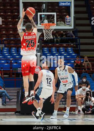 Tommaso Baldasso (AX Armani Exchange Olimpia Milano) während der AX Armani Exchange Milano gegen Happy Casa Brindisi, Italienischer Basketball A Serie Championship in Mailand, Italien, Mai 01 2022 Stockfoto