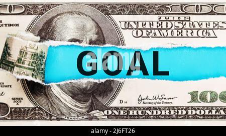 Geschäftsziel und Erfolgskonzept. Konzentrieren Sie sich auf ein Ziel und erzielen Sie erfolgreiche Geschäfte. Initiierung der Planung zur Zielerreichung. Finanzen, Investitionen Stockfoto