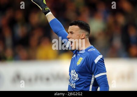 WAALWIJK - RKC Waalwijk Torwart Etienne Vaessen während des niederländischen Eredivisie-Spiels zwischen RKC Waalwijk und dem FC Groningen am 1. Mai 2022 im Mandemakers Stadium in Waalwijk, Niederlande. ANP BART STOUTJEDIJK Stockfoto