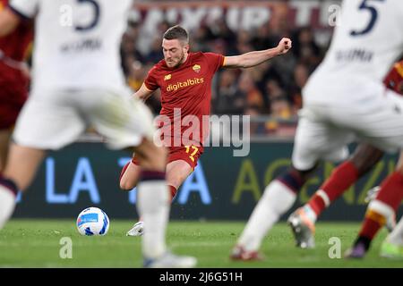 Jordan Veretout von AS Roma während der Serie A Fußballspiel zwischen AS Roma und dem FC Bologna im Olimpico-Stadion in Rom (Italien), Mai 1. 2022. Foto Antonietta Baldassarre / Insidefoto Stockfoto