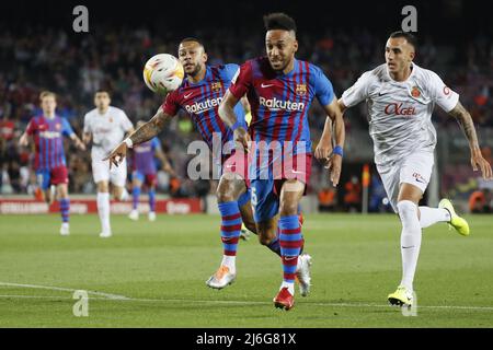 Pierre-Emerick Aubameyang (25 FC Barcelona) während des LaLiga Santander-Spiels zwischen Barcelona und Mallorca im Camp Nou-Stadion in Barcelona, Spanien. Rafa Huerta/SPP Stockfoto