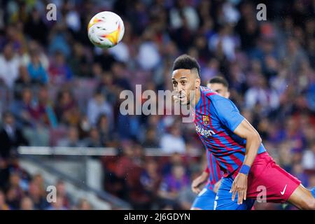 Barcelona, Spanien. 1.. Mai 2022. Aubameyang in Aktion beim La Liga-Spiel zwischen dem FC Barcelona und der RCD Mallorca im Camp Nou Stadium in Barcelona, Spanien. Quelle: Christian Bertrand/Alamy Live News Stockfoto