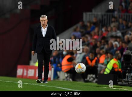 Barcelona, Spanien. 01.. Mai 2022. FC BARCELONA / RCD MALLORCA Barcelona, Spanien. 1. Mai 2022. Javier Aguirre Cheftrainer von RCD Mallorca während des spanischen La Liga-Spiels zwischen dem FC Barcelona und RCD Mallorca im Camp Nou Stadium. Kredit: Rosdemora/Alamy Live Nachrichten Stockfoto