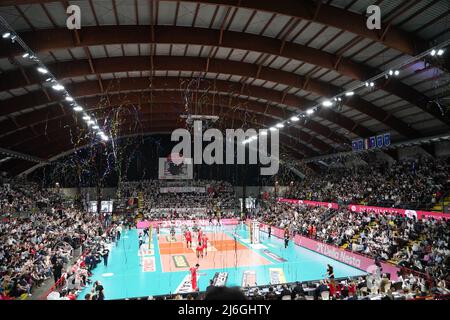 Pala Barton, Perugia, Italien, 01. Mai 2022, Palabarton perugia während des Spiels - Sir Safety Conad Perugia vs Cucine Lube Civitanova - Volleyball Italienische Serie A Männer Superliga Meisterschaft Stockfoto