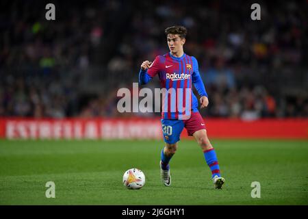 Barcelona, Spanien. 01.. Mai 2022. FC BARCELONA / RCD MALLORCA Barcelona, Spanien. 1. Mai 2022. Gavi (30) des FC Barcelona während des spanischen La Liga-Spiels zwischen dem FC Barcelona und der RCD Mallorca im Camp Nou Stadium. Kredit: Rosdemora/Alamy Live Nachrichten Stockfoto