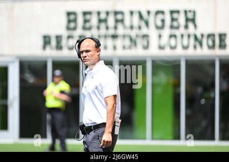 April 23 2022: Baylor trägt Cheftrainer Dave Aranda während des NCAA Spring Scrimmage Football-Spiels im McLane Stadium in Waco, Texas. Matthew Lynch/CSM Stockfoto