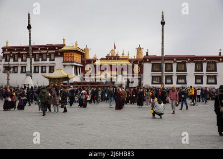 Jokhang-Tempel Barkhor-Platz in Lhasa, Tibet Stockfoto