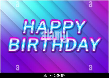 Editierbare Texteffekte Happy Birthday , Wörter und Schriftart können geändert werden Stock Vektor
