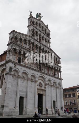 San Michele in Foro, römisch-katholische Basilikumkirche, Lucca, Toskana, Italien, Europa Stockfoto