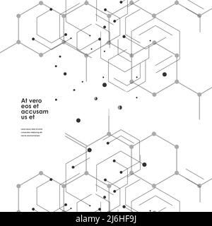 Sechsecke verbinden abstrakten Hintergrund. Geometrische Wissenschaft und Technologie Motion Design. Vektorgrafik Stock Vektor