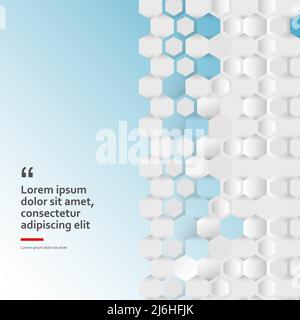 Einfacher blauer Hintergrund mit Connect-Sechsecken Stock Vektor