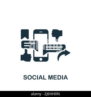 Symbol für soziale Medien. Monochromes Simple Community-Symbol für Vorlagen, Webdesign und Infografiken Stock Vektor
