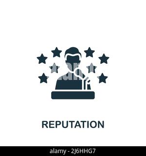 Reputations-Symbol. Monochromes Simple Community-Symbol für Vorlagen, Webdesign und Infografiken Stock Vektor