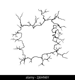 Rahmen aus Rissen auf weißem Hintergrund. Vektorgrafik Stock Vektor