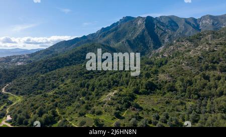 Blick auf die Ausläufer der sierra blanca in der Gemeinde Marbella, Spanien Stockfoto