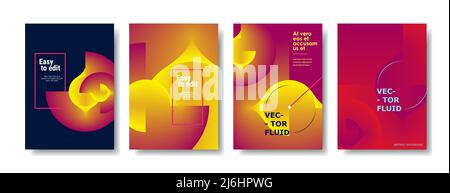 Minimale Vektorabdeckungen. Kühle Halbtonverläufe. Vorlage für zukünftige Poster Stock Vektor