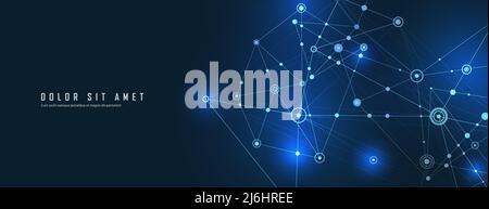 Internet-Verbindung abstrakter Sinn für Wissenschaft und Technologie Grafikdesign Hintergrund. Vektorgrafik Stock Vektor