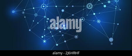 Internet-Verbindung abstrakter Sinn für Wissenschaft und Technologie Grafikdesign Hintergrund. Vektorgrafik Stock Vektor