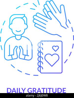 Symbol für das Konzept des blauen Gradienten für tägliche Dankbarkeit Stock Vektor