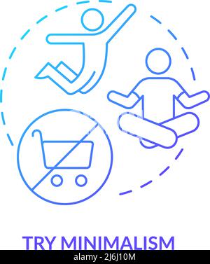 Probieren Sie das Symbol für den blauen Farbverlauf des Minimalismus aus Stock Vektor