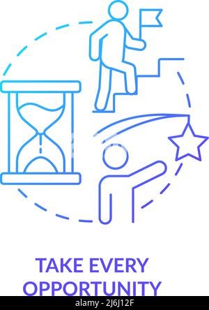 Nutzen Sie das Symbol „Blue Gradient Concept“ für jede Gelegenheit Stock Vektor
