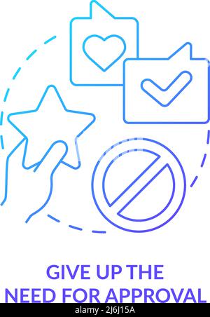 Geben Sie die Notwendigkeit für eine Genehmigung blaues Gradientenkonzept-Symbol Stock Vektor