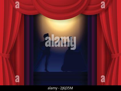 Vektor Papier geschnitten Theater Poster Banner Vorlage Stock Vektor