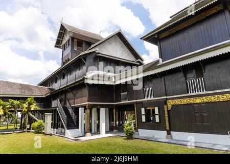 Seri Menanti, Malaysia, 2. Mai 2022: Istana Seri Menanti ist der alte Palast des Yam Tuan von Negeri Sembilan im Jahr 1900s. Es ist jetzt ein Muzeum und Stockfoto