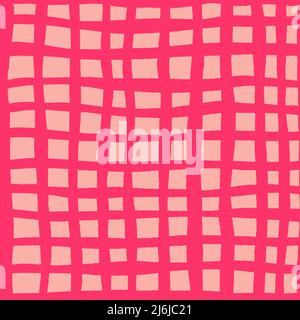 Rosa Vektor Tischdecke Muster. Rosafarbenes Vektormuster. Hand zeichnen Tischdecke Textur. Stock Vektor