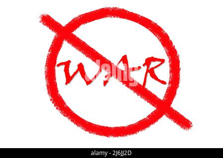 KEIN KRIEG in der Ukraine. Konzept der ukrainischen und russischen Militärkrise, Konflikt zwischen der Ukraine und Russland. Aggression und militärischer Angriff. Stockfoto