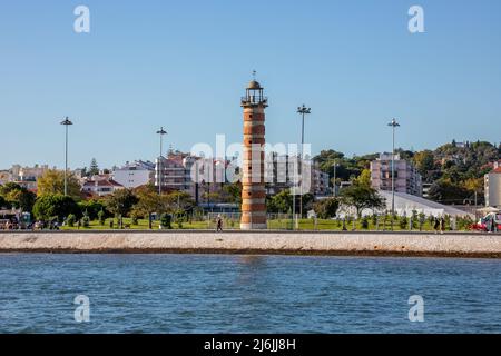 Belem Lighthouse oder Farol de Belém Stockfoto