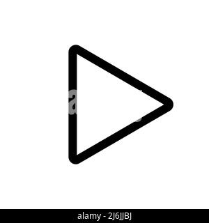 Wiedergabesymbol auf einem weißen, isolierten Hintergrund. Schwarzes Wiedergabesymbol. Vektorgrafik. Stock Vektor