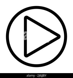 Wiedergabesymbol auf einem weißen, isolierten Hintergrund. Schwarzes Spielsymbol in einem Kreis. Vektorgrafik. Stock Vektor