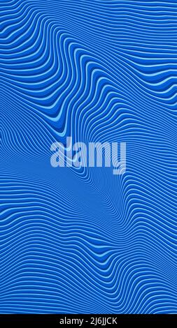 Abstrakter vertikaler Hintergrund mit vielen Kurvenlinien in verschiedenen Tönungen und blauer Helligkeit, Seitenverhältnis 16 zu 9 Stockfoto