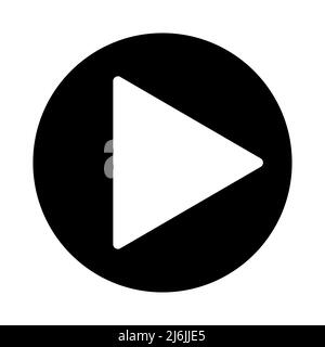 Wiedergabesymbol auf einem weißen, isolierten Hintergrund. Schwarzes Spielsymbol in einem Kreis. Vektorgrafik. Stock Vektor